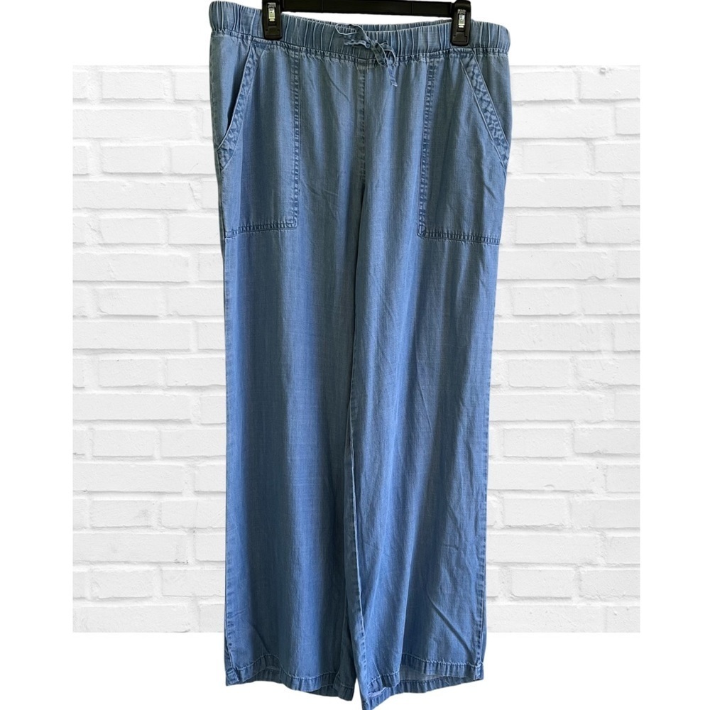 White House Black Market Casual Blue Wide-Leg Pants Summer Resort Wear Flowy L